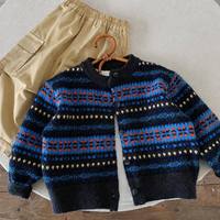 Pull en tricot géométrique vintage Fair Isle pour enfants, chaud, épais, thermique, doux, cardigan pour enfants