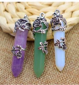 Kalung Kristal Kuarsa Mawar Alami Bestone, Liontin Batu Permata, Pendulum Ramalan, Perhiasan Kalung Wanita - Product Image 4