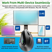 2.4G Dual Mode Ergonomische Verticale Draadloze Muis 4000 CPI 9 Knoppen RGB Verlicht Oplaadbare Draadloze Stille Muis voor Desktop