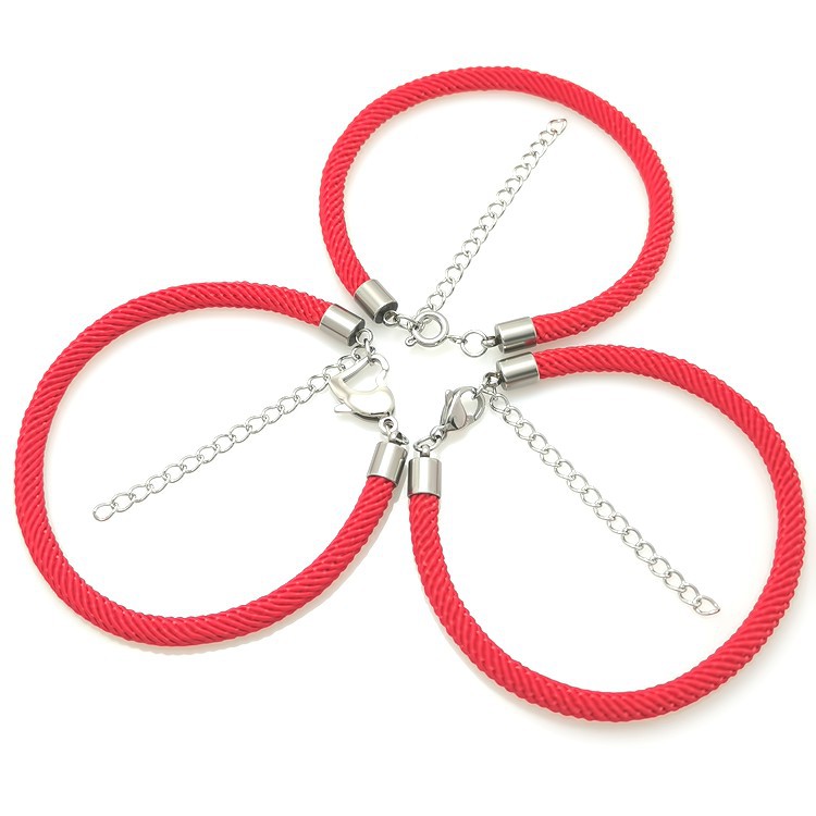 Heart-shaped clasp chain style, 16.5-20cm, red.