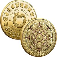 Pièce plaquée personnalisée 40mm Calendrier plaqué or aztèque Collection de pièces de monnaie de médaille souvenir