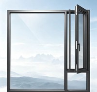Ventana de Aluminio con Rotura de Puente Térmico de Diseño Moderno, Insonorizada, con Doble Capa de Vidrio Templado, Personalizada para Cocina y Exteriores