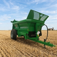 Épandeur de fumier à deux essieux en acier inoxydable SS304, pour engrais solides, remorqué par tracteur, réservoir de distribution d'engrais organique