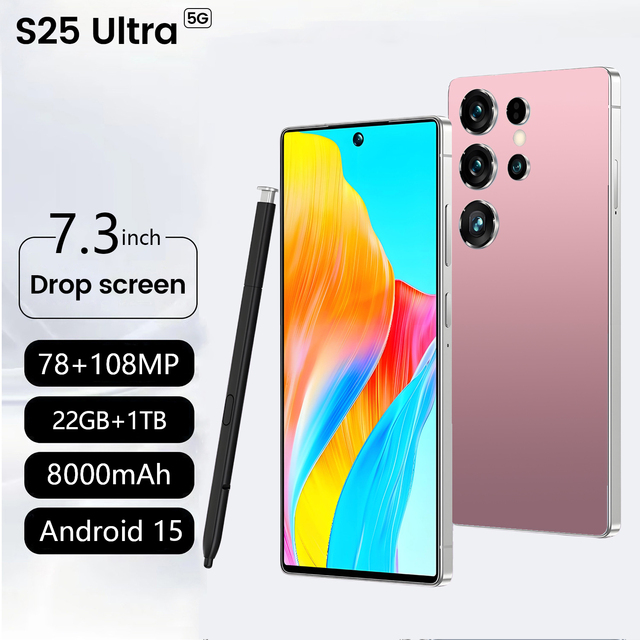 Real High Configuration 2025 S25 ULTRA Android Smartphone Global 5G 22+1TB 7.3 Inch Big Screen Dual Sim S25 ultra Mobile Phones