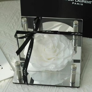 Exclusivo Soporte Acrílico con Rosa Natural Preservada en Caja de Regalo, Regalo para el Día de San Valentín, Adorno de Flores Secas, Detalle Premium - Product Image 4