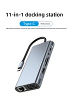 11 in 1 USB C Docking Station 4K VGA RJ45 PD SD TF Audio USB C Hub Laptop Adapter Tersedia Tanpa Minimum Order