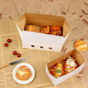 Y642 Personalizar fiambreras de cartón blanco con diseño de rejillas para panadería Galletas Pasteles Snacks Take Away Food Container Box - Product Image 6