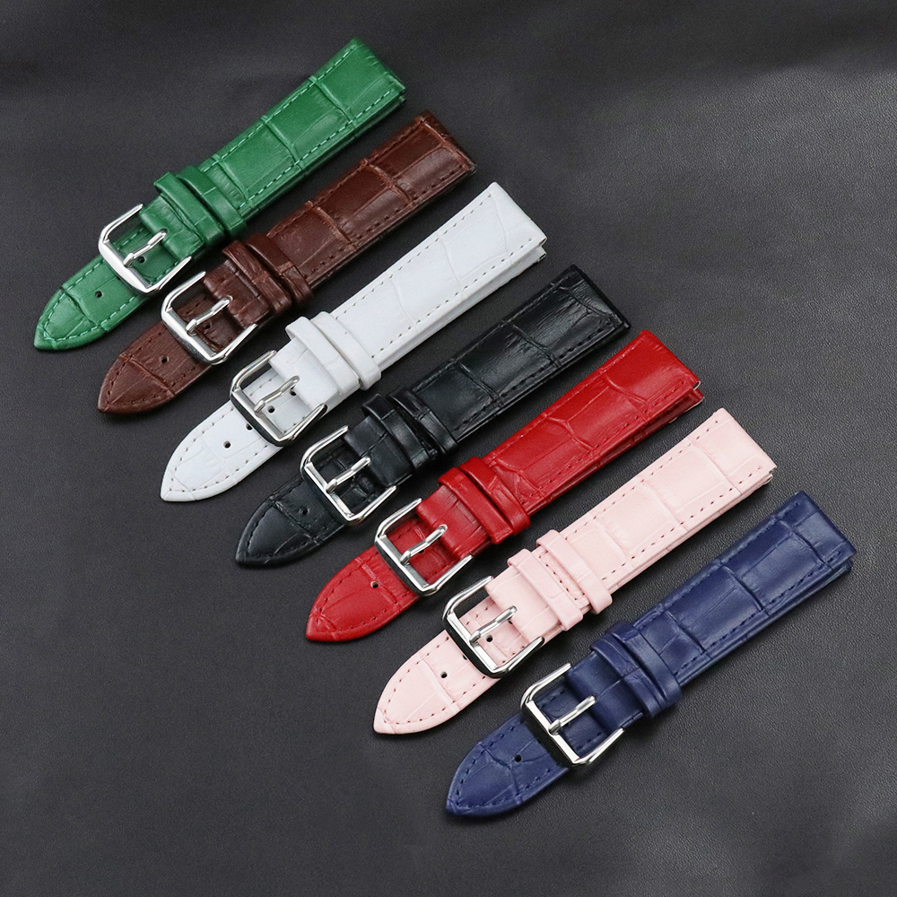 Genuine Leather Strap Watch band High Quality Accessories Brown Black Belt 10 12 14 16 18 20 22 24mm purple green Leather bands