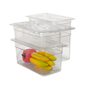 Étagère de drainage en polycarbonate <span class=keywords><strong>plastique</strong></span> 1/9 4'' <span class=keywords><strong>pour</strong></span> bac GN, support GN transparent 100 mm <span class=keywords><strong>pour</strong></span> bacs alimentaires transparents avec couvercle - Product Image 1