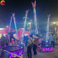 Portable 1 personne rond gonflable bungee trampoline équipement de fête foraine pour enfants parc d'attractions