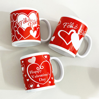 Lots de tasses à café en céramique en forme de cœur rouge assortis pour la Saint-Valentin, vente en gros, stock en vrac, articles en lot, commande et expédition