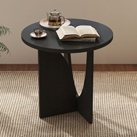 Table basse mobile en bois massif de style nordique One Zero One, table d'angle pour salon, noir, moderne, minimaliste, petit meuble de maison