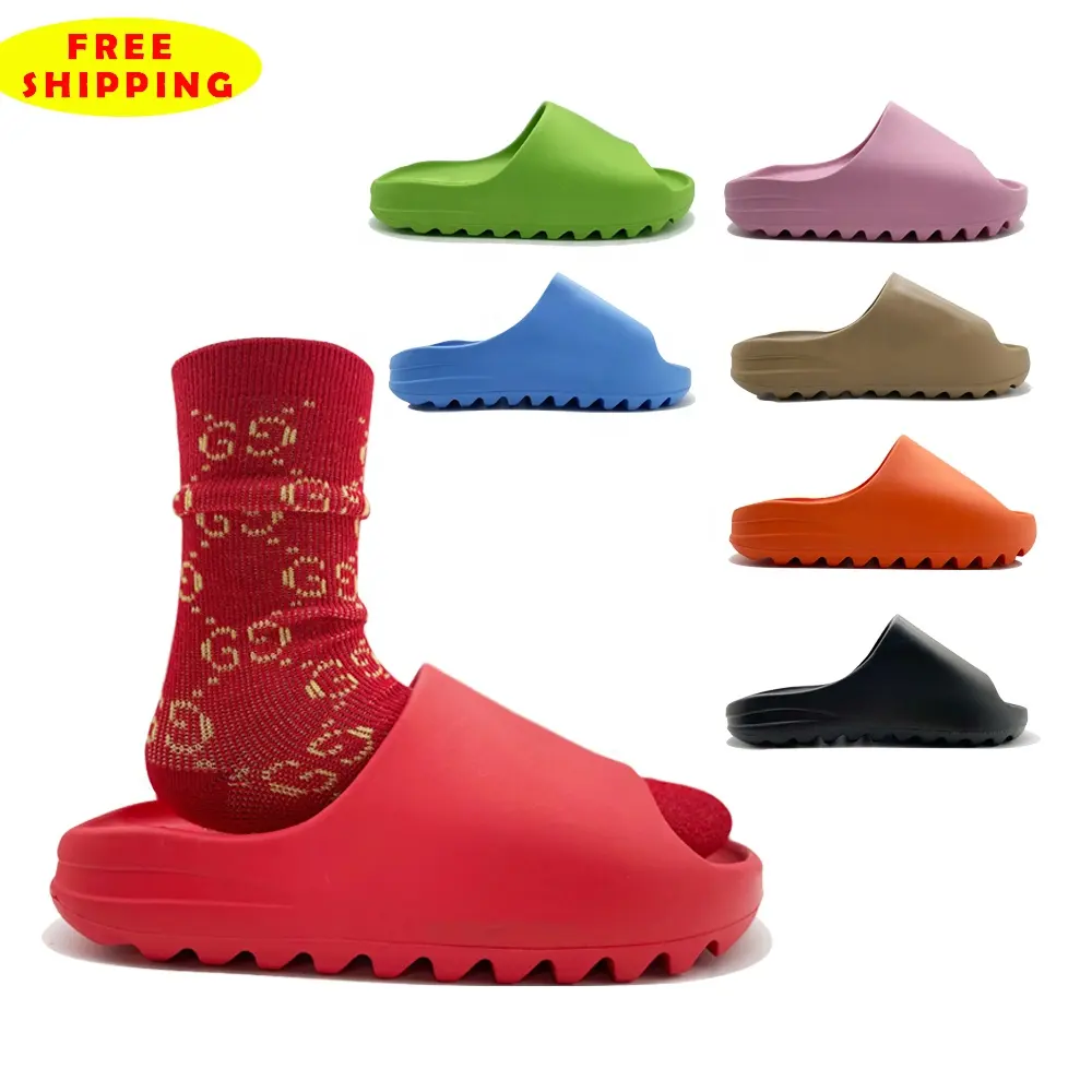 Sandália personalizada, chinelos coloridos para mulheres e homens, logotipo personalizado, laranja, rosa, vermelho, eva