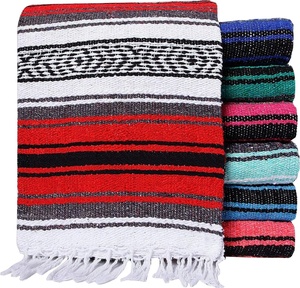 Mantel de manta de sarape mexicano <span class=keywords><strong>para</strong></span> <span class=keywords><strong>fiestas</strong></span> al aire libre Decoraciones DE BODA Técnica tejida Fiesta Cubierta de estilo mexicano - Product Image 1