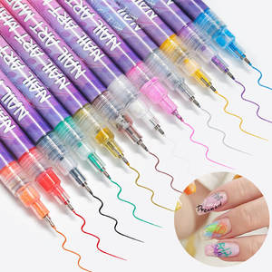 Ensemble de 12 stylos professionnels pour nail art, peinture acrylique liquide, marqueurs imperméables, séchage rapide, stylo de peinture pour ongles DIY - Product Image 6