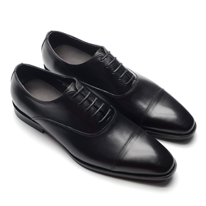 Classic Genuine Leather Men's Dress Shoes Black Brown <b>Cap</b> <b>Toe</b> Lace-Up Oxford Company Business Office Formal Shoes - Product Image 3