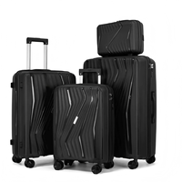 Ensemble de valises trolley modernes argentées, valises rigides emboîtables pour cosmétiques, 4 pièces, sacs de transport brillants en polyester imperméable, vente en gros
