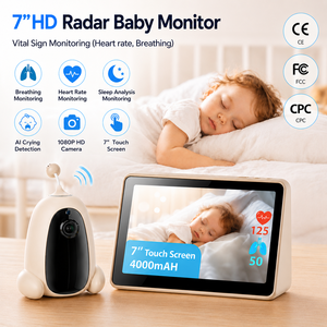 Monitor de Audio para Bebés 1080p, Sin Wifi, Regalo para Bebés, Intercomunicador, Monitoreo de Signos Vitales, Cámara para Bebés - Product Image 1
