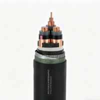 Câble d'alimentation certifié CE à âme en cuivre, isolé XLPE, blindé à bande d'acier, gaine PVC Za-YJV22-8.7/15kV 3*150