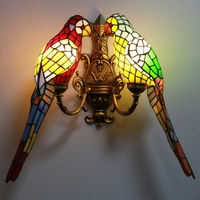 Lámpara de Pared LED LongHuiJing con Diseño de Loro en Vidrio Tintado, Personalizada, Colorida, Estilo Vintage, para Interiores