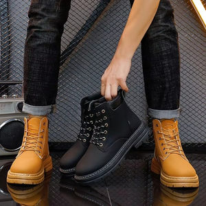 Bottes pour hommes de haute qualité 2026, nouvelles bottes de travail marron style britannique à semelle épaisse, <span class=keywords><strong>chaussures</strong></span> décontractées courtes pour l'automne - Product Image 5