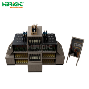 Étagères de supermarché pour les magasins d'alcool Présentoir élégant <span class=keywords><strong>en</strong></span> bois pour le <span class=keywords><strong>vin</strong></span> rouge et le <span class=keywords><strong>vin</strong></span> pour les décorations de magasin Présentoirs de centre commercial - Product Image 3