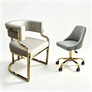 Custom Color & Gold Base Nail Salon Clients <b>Chair</b> of Technician Manicure Pedicure Stool for Beauty Room Furniture Small <b>Chair</b> - Product Image 2
