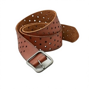 Achetez en ligne : Ceinture homme de luxe vintage formelle, boucle carrée en acier, écologique, résistante à l'eau, faite à la main en cuir de vachette, 3,8 cm - Product Image 2