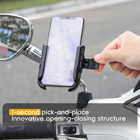 Support de téléphone pour vélo et moto SMNU F1 Series, libération à une touche, flexible, TPU anti-vibration, étanche