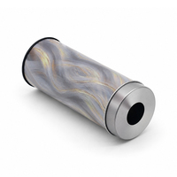Boîte cylindrique ronde en fer blanc de luxe haut de gamme, personnalisée, imprimée, esthétique, unique, pour papeterie, porte-stylo, emballage cadeau avec couvercle