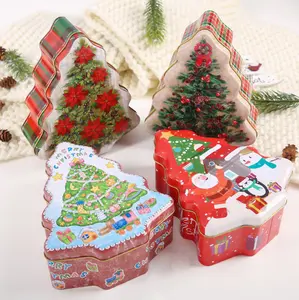 Reliëf Lege Retro Onregelmatige Vrolijk Kerstfeest Tin Teken Blank Cookie Biscuit Snoep Lollie Tin 1 Pond Cake Kerst Blikken Doos