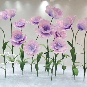 Flores de Papel 3D para Escenario de Boda, Decoración Artesanal, Rosas Blancas y Rojas, Flor <span class=keywords><strong>Gigante</strong></span> para Decoración de Ventanas, Conjunto Floral para Fiesta de Boda - Product Image 4