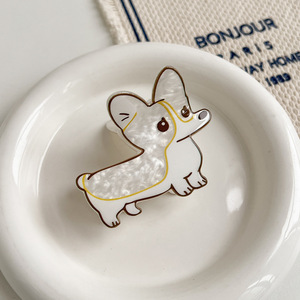 YHA Fermaglio per Capelli da <span class=keywords><strong>Donna</strong></span> a Forma di Cane, Piccolo, in Acrilico, Fatto a Mano, di Alta Qualità, Accessorio di Design di Nicchia per l'Inferiore della Testa - Product Image 6