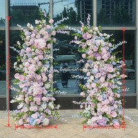 DKB Hersteller Künstlicher Blumenbogen 2m + 2,2m Zartrosa Hornförmiger Künstlicher Blumenbogen für Hochzeiten und Veranstaltungen zum Verleih