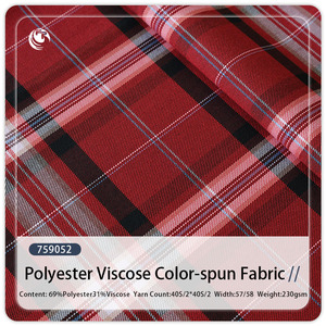 Kain Poliester Viscose Bermotif Kotak-Kotak, Laris Manis, OEM, Lembut, Modis, Plaid, Kain Custom - Product Image 1