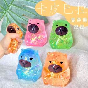 ของเล่นบีบคาปิบาร่านุ่มนิ่มแบบขายส่งจากโรงงาน ของเล่นคาปิบาร่าแบบมีกลิตเตอร์ บีบแล้วคืนตัวช้า ของเล่นบีบคลายเครียดสำหรับเด็ก ของเล่นบีบบอลเพื่อสัมผัส - Product Image 2