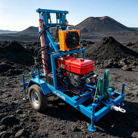 Machine portable de forage de puits d'eau LY150 sur roues, diesel 22 CV, hydraulique, profondeur 200 m