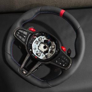 พวงมาลัยหุ้มหนังคาร์บอนไฟเบอร์สำหรับรถ BMW M2 M3 M4 M5 F10 F50 F30 F32 F80 F82 F90 G30 G20 - Product Image 3