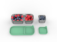 AOHEA Boîte à goûter en acier inoxydable 304 pour adultes, anti-fuite, avec accessoires chauds américains et australiens, tasse à sauce, tasse à yaourt