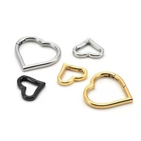 Vente en gros en acier inoxydable de haute qualité qui ne ternit pas, fermoir en forme de cœur à ressort, accessoires pour collier et bracelet