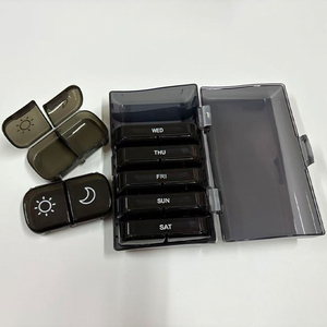 Wholesale Customized Travel Portable Plastic Pill Boxes Black Personalized Medicine Promotional Pill Box