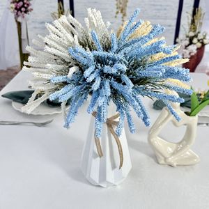 Queyiyi Fleurs Artificielles, Bouquets d'Herbe Moelleuse, 14 Pièces, Bleu et Blanc, Décorations de Plafond pour Mariage, Accessoires de Décoration Intérieure - Product Image 1