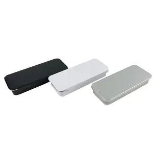 Rectangular Tins Metal Rectangular Empty Tins With Removable Slide Top Lid Portable Cigarette Candy Tin Container