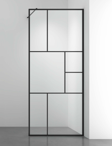 Mampara de Ducha Cuadrada <span class=keywords><strong>con</strong></span> Perfiles Ajustables para Paredes Irregulares, Diseño sin Marco de Vidrio Templado <span class=keywords><strong>con</strong></span> Certificación ANSI CE para Uso en Apartamentos - Product Image 6