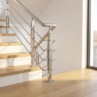Barandilla Tubular Moderna de Acero Inoxidable 316 con Vidrio para Balcón, Escalera, Villa y Centro Comercial - Resistente a la Oxidación, Uso en Interiores/Exteriores