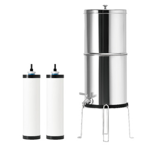 Manual Stainless Steel <strong>Ceramic</strong> Gravity Water Filter Activated Carbon <strong>Purifier</strong> for Household Use - Product Image 1