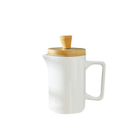 Cafetière Moka en céramique avec couvercle, vente en gros, design simple, épaissi, irrégulier, moderne et minimaliste