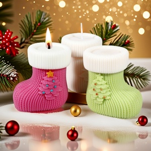 Moule en résine en forme de chaussette de Noël en gros, moule en silicone 3D DIY pour bougies parfumées et décoration intérieure - Product Image 4