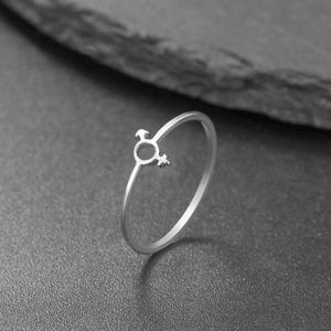 Anéis de Dedo de Aço Inoxidável para Casais, Joias LGBTQ, Novos Símbolos de Gênero, Anéis <span class=keywords><strong>Gay</strong></span>, Lésbicos e Hetero para Mulheres e Homens - Product Image 3