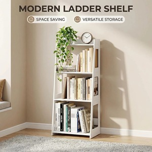 Trapezoidal Bookshelf 4 Layers Floor Standing Storage Rack For Living Room <b>Bedroom</b> Bathroom Home Display <b>Shelf</b> Eco-Friendly - Product Image 2